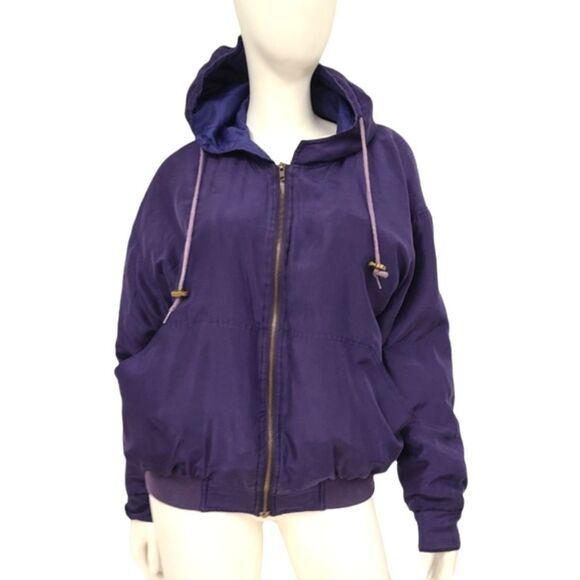 style new york Jackets & Blazers - Style New York Silk Hooded Jacket size Medium